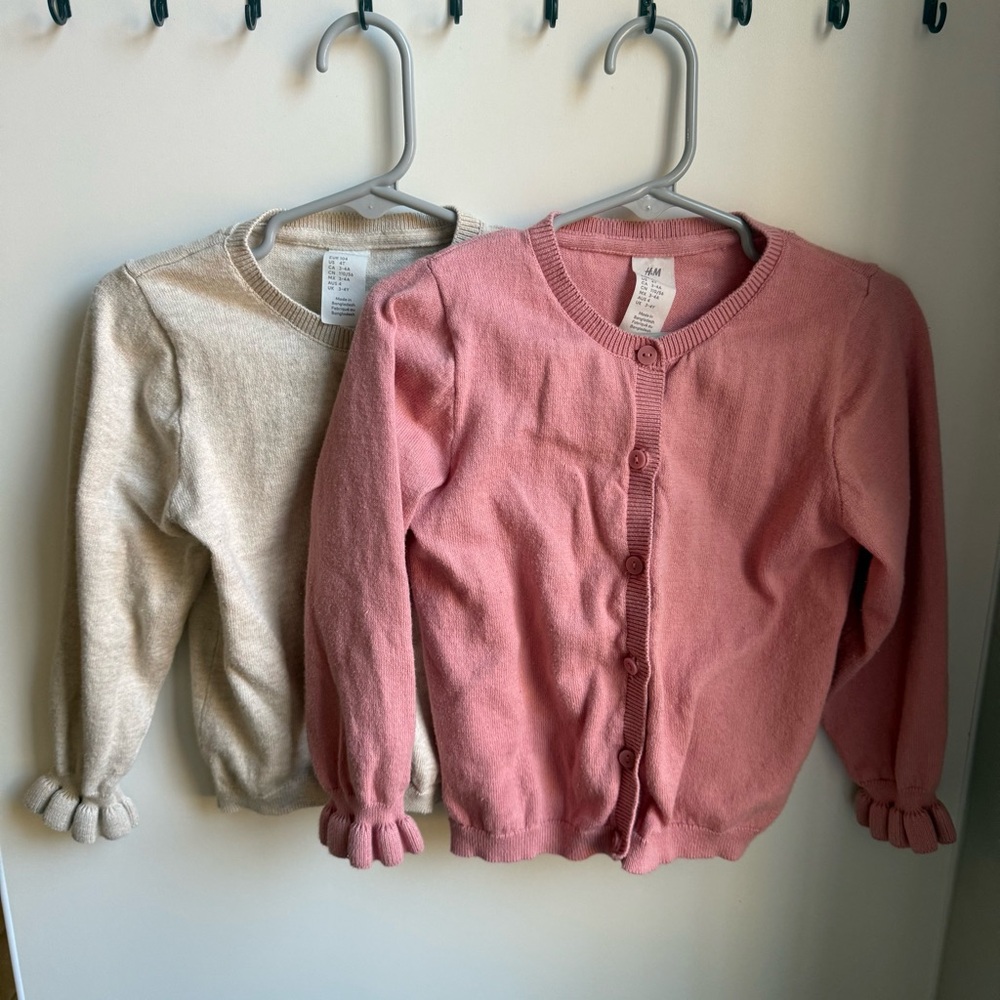 Toddler ruffle sleeve cardigan sweaters 4t